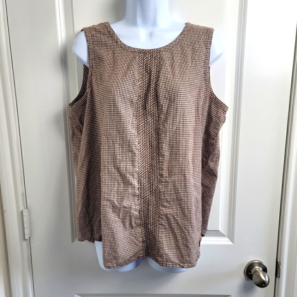 APRIL CORNELL Sleeveless Gingham Top